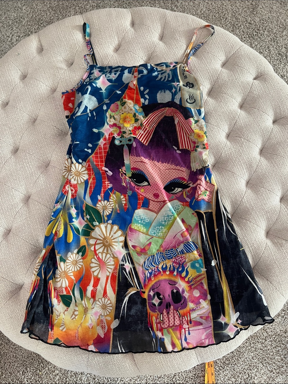 SHEIN Graphic Mesh Mini Dress XS